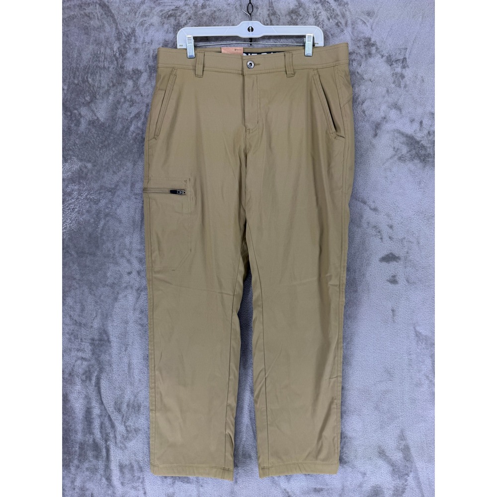 Eddie Bauer Pants Mens 36x32 Rainier Fleece-Lined Tan Cargo Hiking NEW